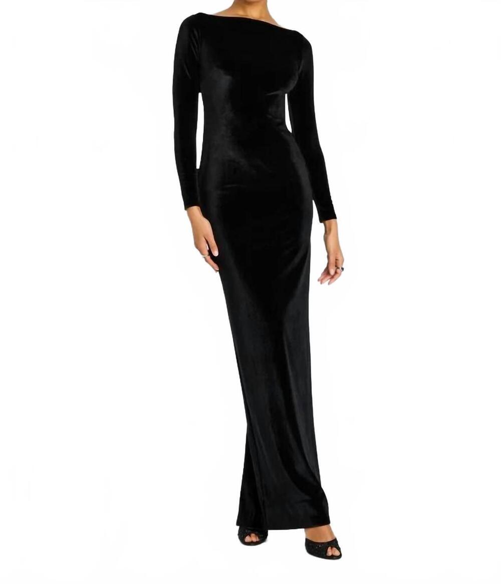 NEW RETROFETE taegan velvet dress in black